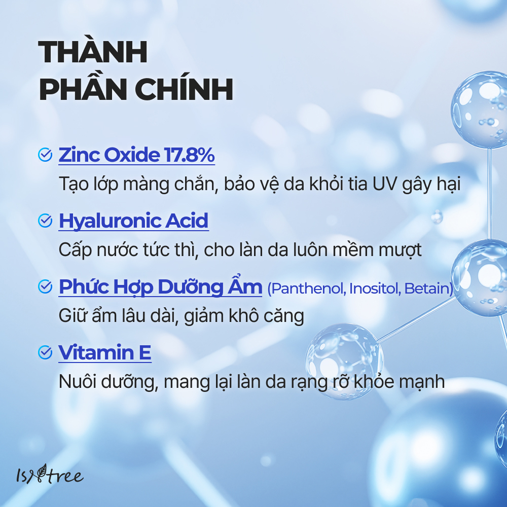 ISNTREE Kem Chống Nắng Vật Lý Hyaluronic Acid Natural 50ml