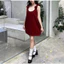 🌷 Đầm Suông Nơ Vai PUMILY DRESS Nữ Form Rộng Che Dáng Lưng Hở Chữ V Freesize Đỏ Nhung Trắng 💕