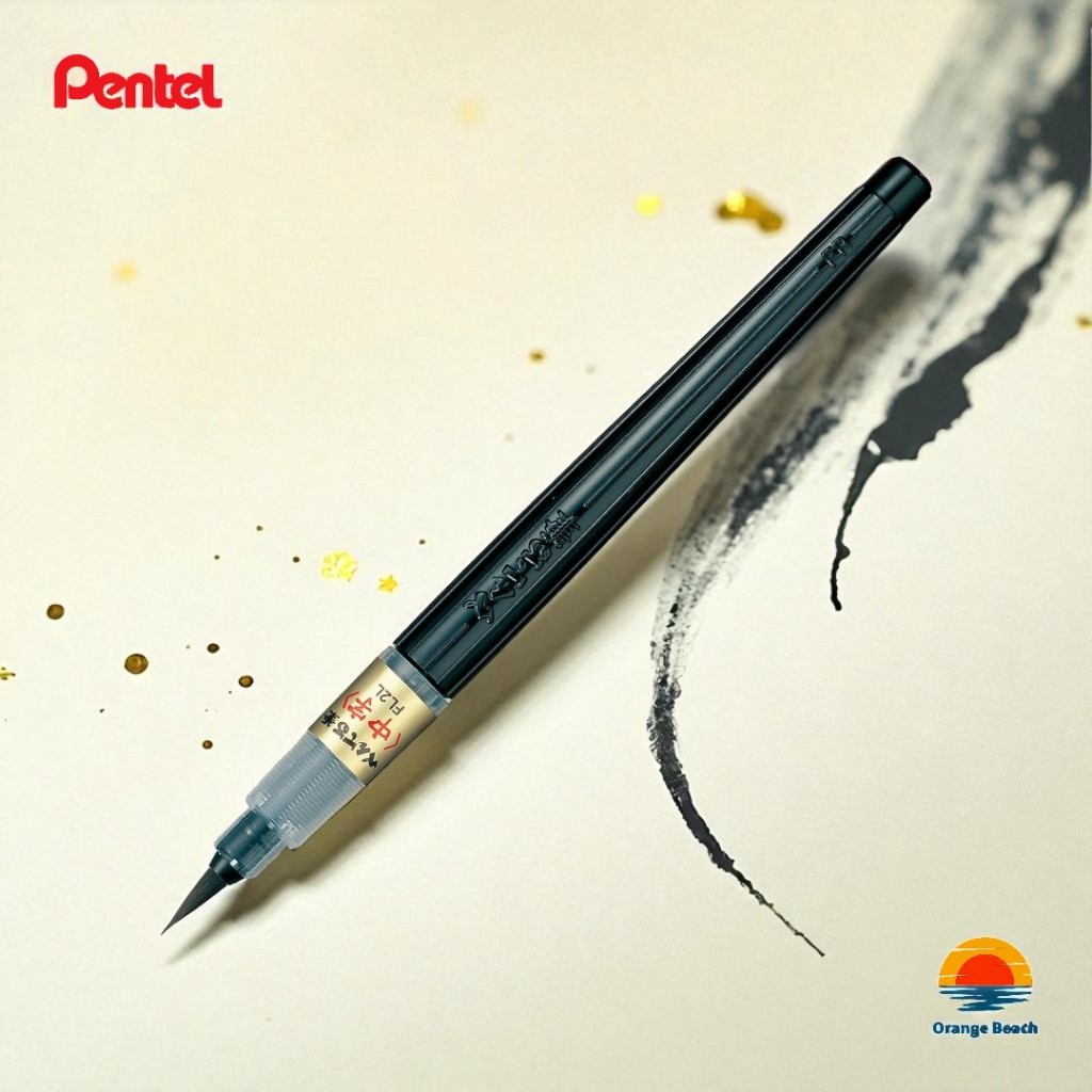 Pentel Fude XFL2 But Long Thu Phap/6 Kieu Dau But Tu Dam Den Manh + Hop Muc Thay/Nhat Ban