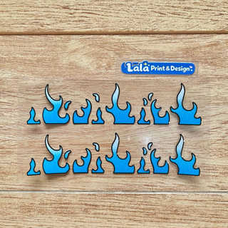 Decal UV DTF Tem Lửa san hô 12,5cm nhiều màu trang trí thân Xe Máy, Dán xe Điện, Dán Nón bảo hiểm Chống Nước, bền màu