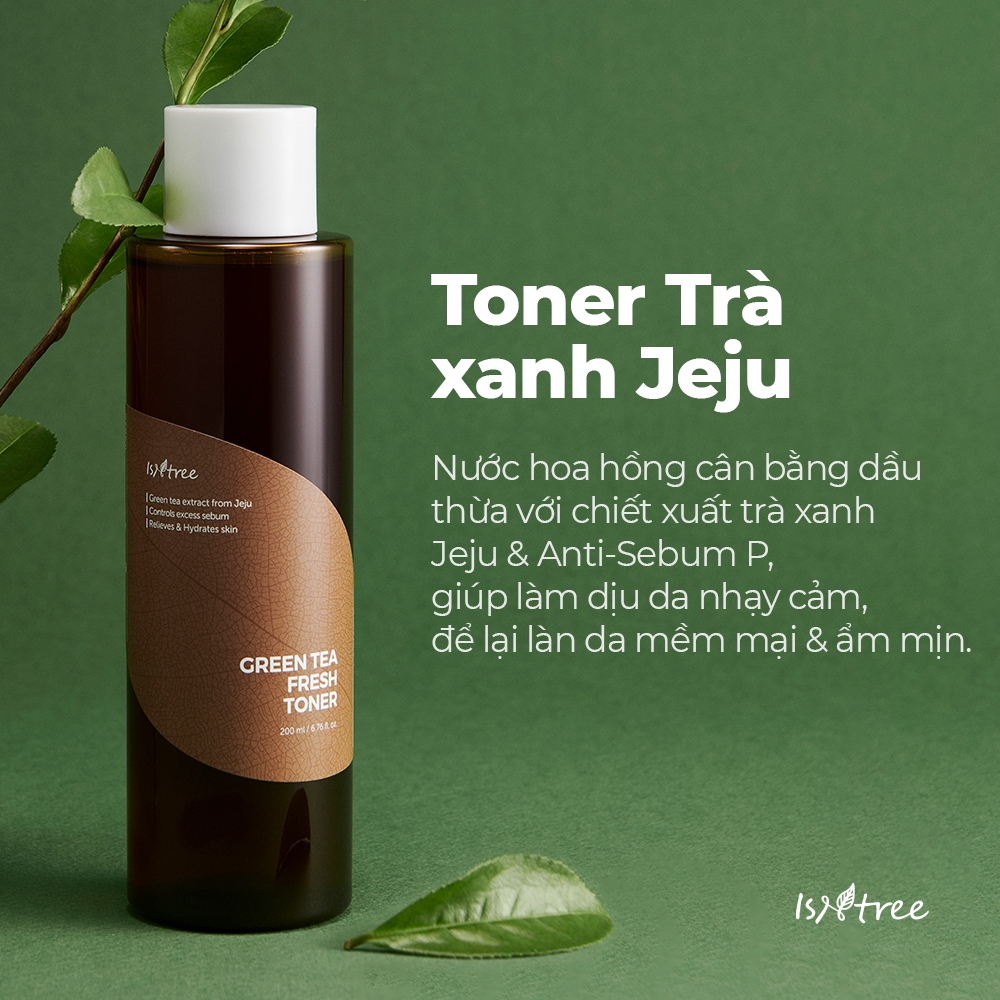 ISNTREE Toner Trà Xanh Kiềm Dầu 200ml