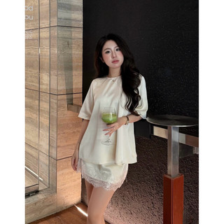 𝘼𝙈𝙀𝙀 𝙎𝙀𝙏 - Set Áo Lụa và Chân Váy Phối Ren
