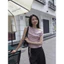 💖 Áo Lệch Vai Nữ LELI TOP Rút Eo Tôn Dáng Chất Xước Korea Cao Cấp Màu Trắng Hồng ✨