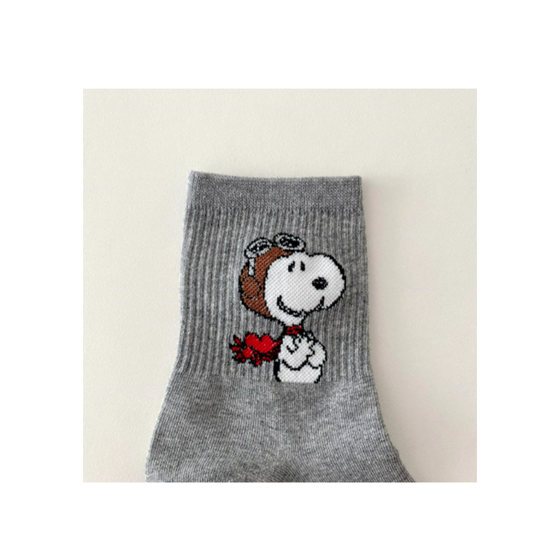 [SNOOPY] Tất Snoopy phi công màu xám
