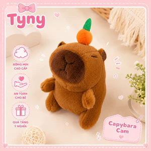 Móc Khóa Thú Bông Capybara Dễ Thương Đính Cà Rốt – Mềm Mịn, Đáng Yêu