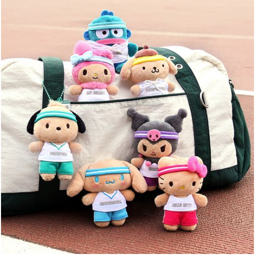 [Sanrio] Túi sang trọng Cutie Run Charm 10cm Sanrio Olive Young Exclusive kitty pompompurin pochacco Hangodon thuộc da sanrio