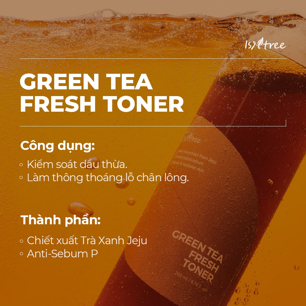 ISNTREE Toner Trà Xanh Kiềm Dầu 200ml