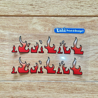 Decal UV DTF Tem Lửa san hô 12,5cm nhiều màu trang trí thân Xe Máy, Dán xe Điện, Dán Nón bảo hiểm Chống Nước, bền màu