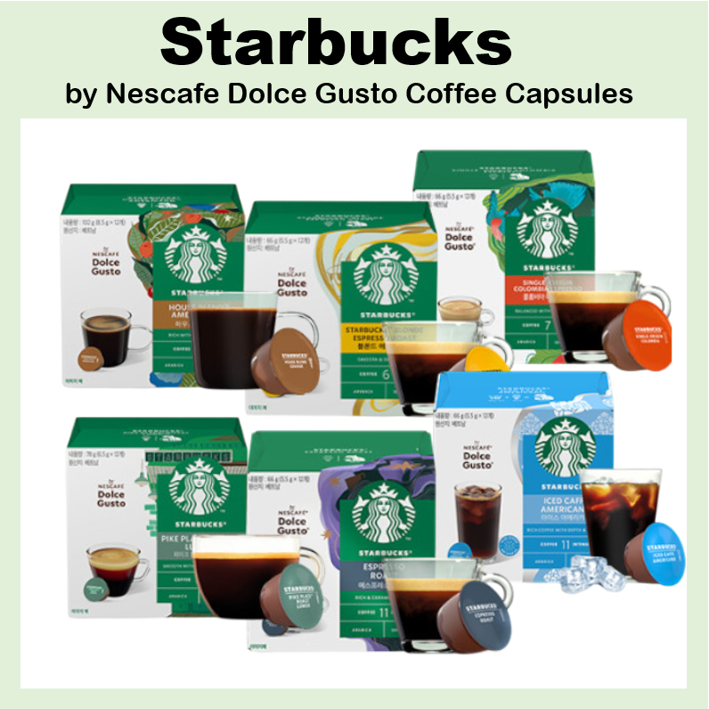 [Starbucks] của Nescafe Dolce Gusto Coffee Capsules – House Blend / Iced Americano / Pike Place / Espresso Roast / House Blend Decaf DolceGusto