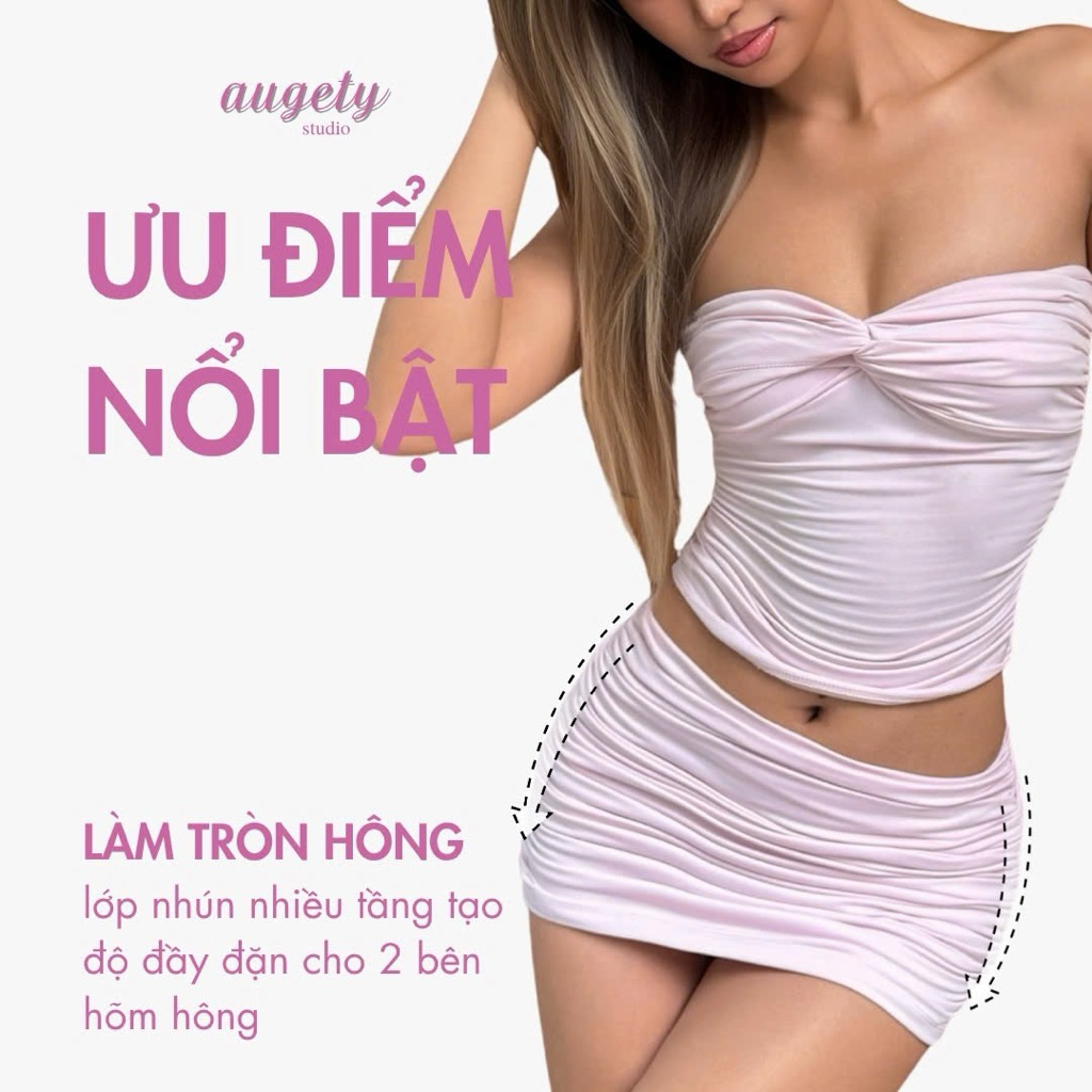 Váy Nhún Basic Cạp Trễ Tròn Hông Có Quần Bảo Hộ Augety Studio, KAI Mini Skirt