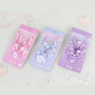 [Sanrio] Hello Kitty Kuromi Cinnamoroll Bộ vòng cổ vòng tay lấp lánh cho bé | Sản xuất tại Hàn Quốc