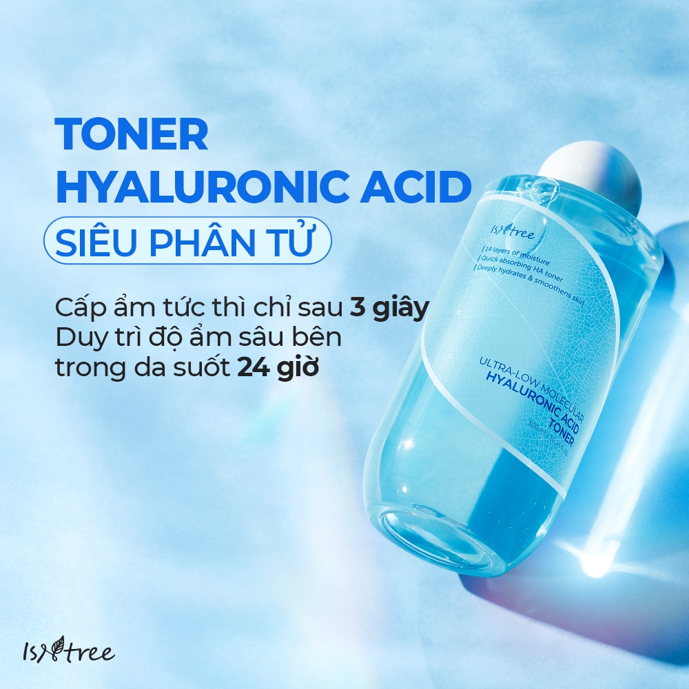 ISNTREE Toner Cấp Ẩm Siêu Phân Tử Hyaluronic Acid Toner 300ml