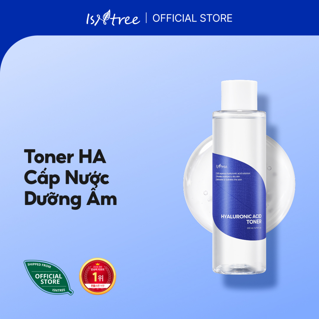 ISNTREE Toner Cấp Ẩm Hyaluronic Acid 200ml