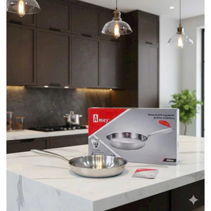 Chảo inox Amey 28cm thiết kế sang trọng, chắc tay, nấu ăn tiện lợi mỗi ngày