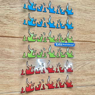 Decal UV DTF Tem Lửa san hô 12,5cm nhiều màu trang trí thân Xe Máy, Dán xe Điện, Dán Nón bảo hiểm Chống Nước, bền màu