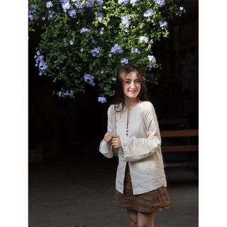 𝙈𝙄𝙃𝙊 𝙏𝙊𝙋 - Áo Linen TƯNG GÂN Cúc Bọc
