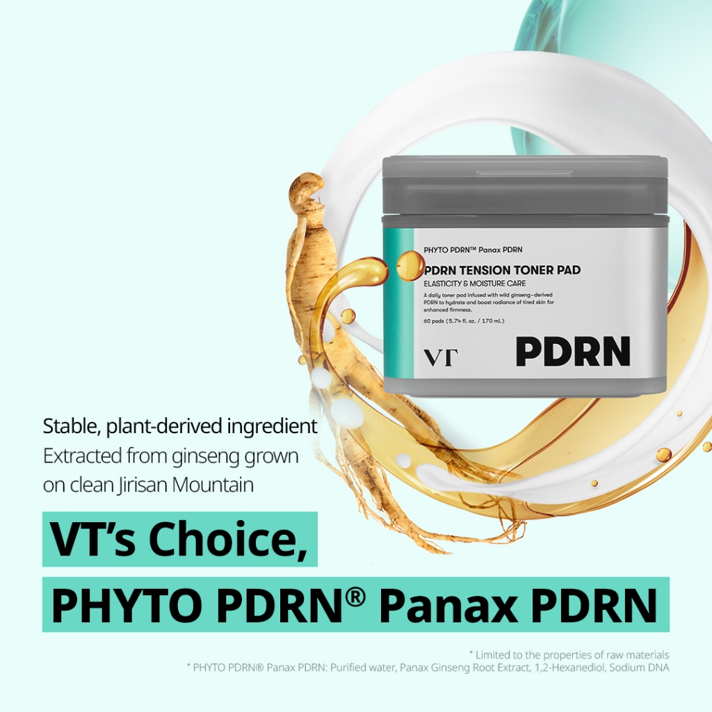 [VT] Vegan PDRN Toner Pad 60 miếng | Dưỡng ẩm & Căng bóng [Flagship chính thức]