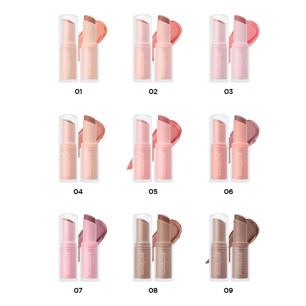[PERIPERA]⭐ MOOD BLUR BALM STICK - Son dưỡng môi họa tiết nhung, 9 màu, 3,5g