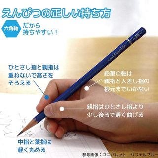 Mitsubishi Pencil uni Palette 12pcs/Bút Chì Gỗ 6 Cạnh/Màu Pastel Blue/Made in Japan/Học Sinh