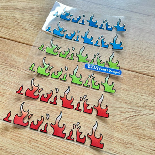 Decal UV DTF Tem Lửa san hô 12,5cm nhiều màu trang trí thân Xe Máy, Dán xe Điện, Dán Nón bảo hiểm Chống Nước, bền màu