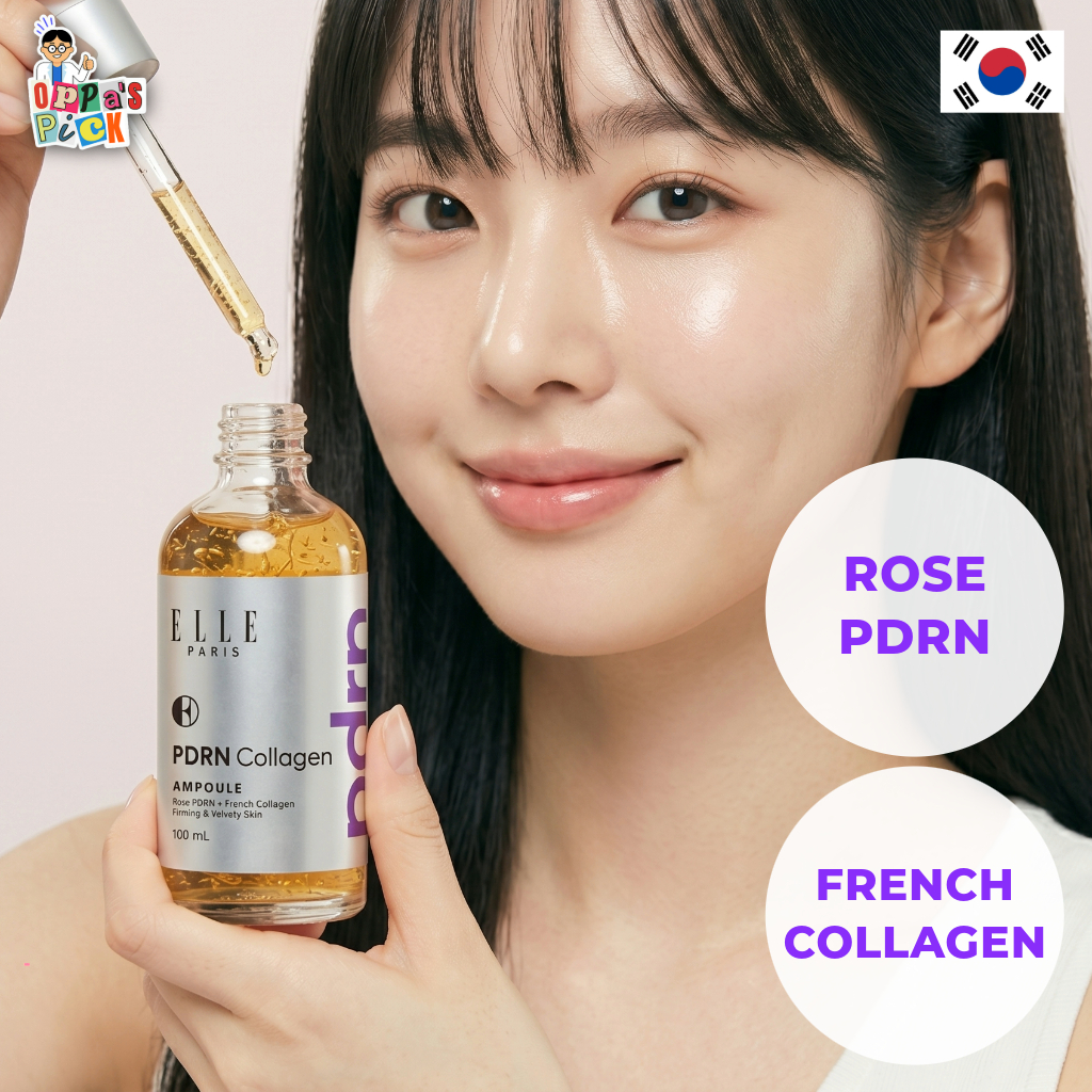 [ELLE PARIS] PDRN Collagen Melting Thread Ampoule 100ml | Serum Jumbo Collagen Rose PDRN & Pháp