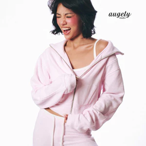 Áo Khoác Form Rộng Cổ Gập Bản Lớn Khóa Kéo Kim Loại Vải Lông Terry Pile Augety Studio, MIU JACKET
