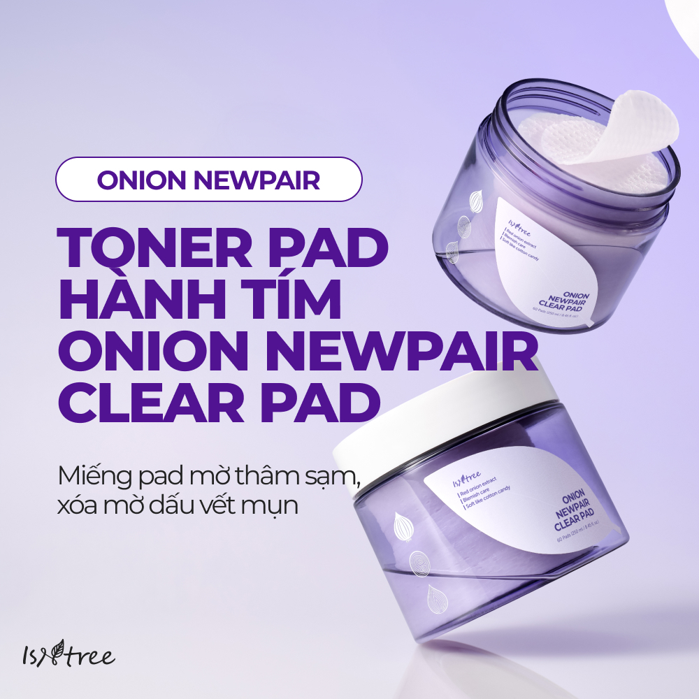 ISNTREE Toner Pad Hành Tím Clear Pad 250ml (60 miếng)