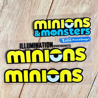Tem Decal UV DTF chữ MINIONS & MONSTERS Dán Ly Nước | Dán vali | Dán Laptop | Dán Xe Máy | Dán xe ô tô chống nước