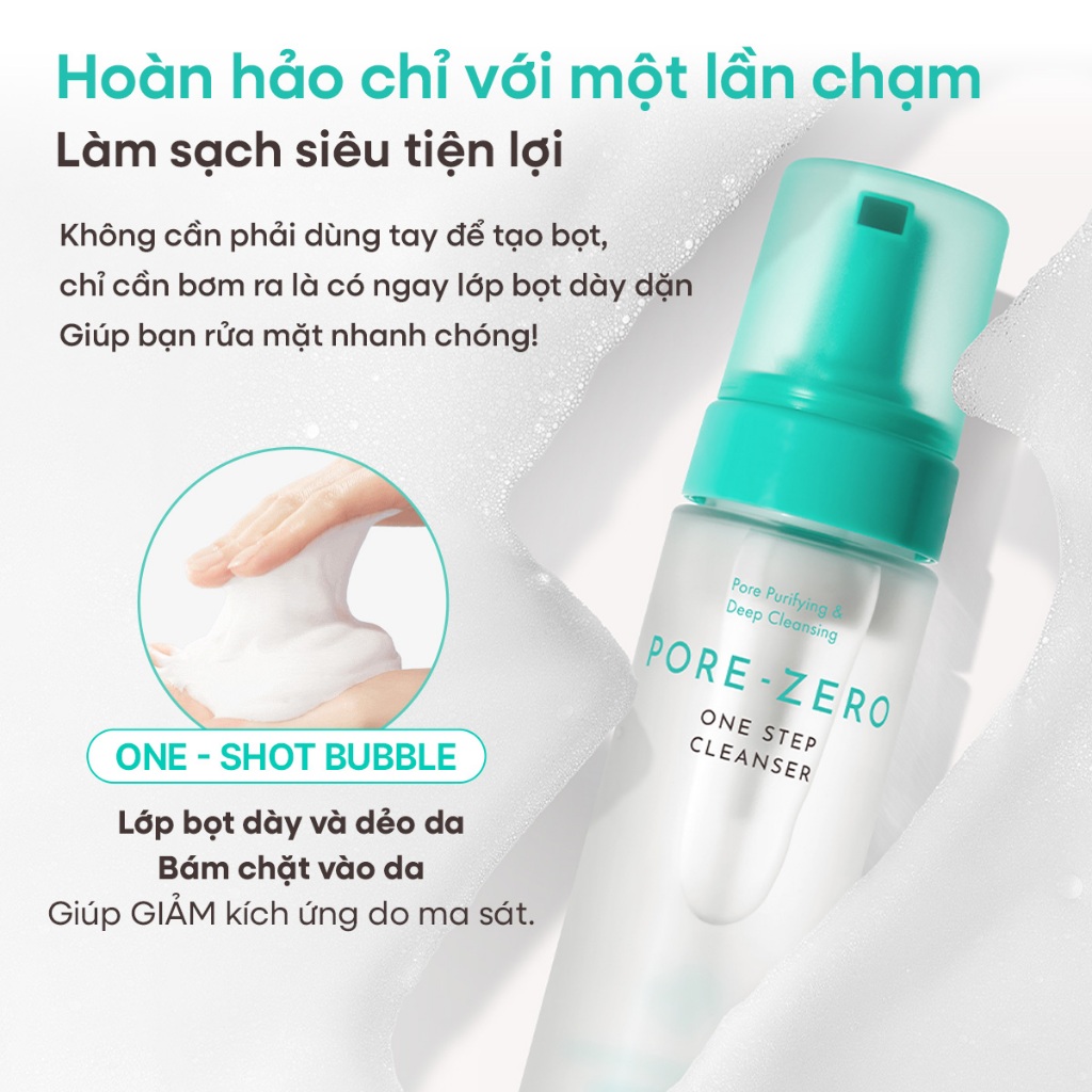 [OBgE Chính hãng] Sữa Rửa Mặt Tạo Bọt One Step Pore Zero OBgE 200ml | Làm Sạch Lỗ Chân Lông | Dễ Dàng Làm Sạch | Công Thức Dịu Nhẹ | Cân Bằng Dầu - Nước