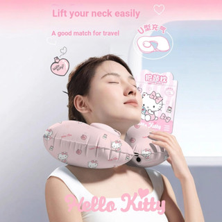 [Sanrio] Gối Cổ Hình U Hello Kitty Bơi Trong Không Khí | Xốp Thổi Cầm Đi Du Lịch In Hình | Nhẹ & Dễ Thương Phụ Kiện Du Lịch