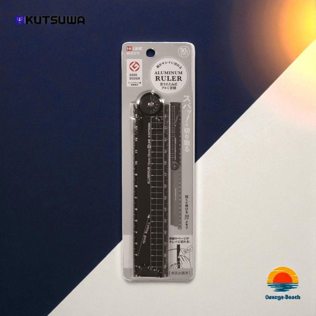 Kutsuwa HiLiNE Thuoc Nhom Gap/15-30cm/Khoa Chat/Cat Giay Thang/3 Mau/Good Design Award