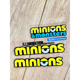 Tem Decal UV DTF chữ MINIONS & MONSTERS Dán Ly Nước | Dán vali | Dán Laptop | Dán Xe Máy | Dán xe ô tô chống nước