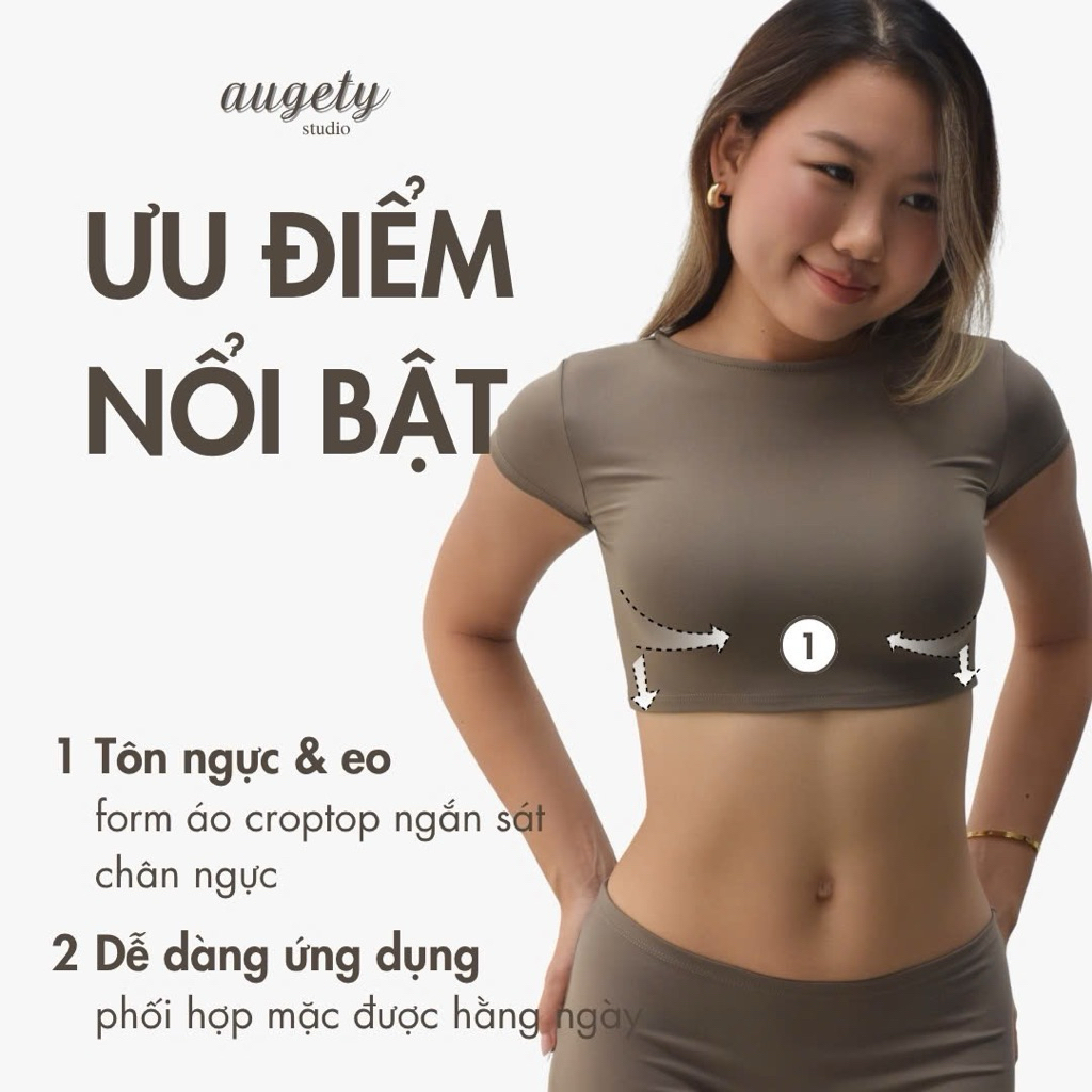 Áo Croptop Form Ôm Cổ Thuyền Augety Studio AMBER Top