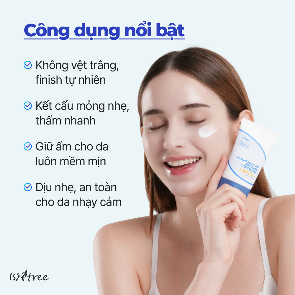 ISNTREE Kem Chống Nắng Vật Lý Hyaluronic Acid Natural 50ml