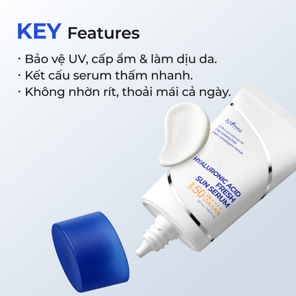 ISNTREE Serum Chống Nắng Dưỡng Ẩm Mỏng Nhẹ Fresh Sun Serum 50ml