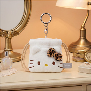 [SANRIO] Túi dây rút mini in hình Hello Kitty Leopard (Nâu / Đen / Vàng)