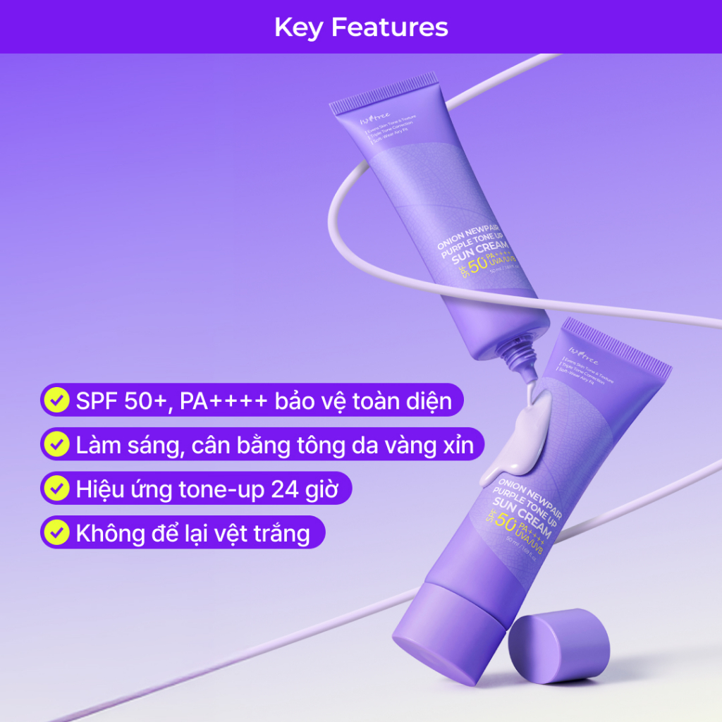 [NEW] ISNTREE Kem Chống Nắng Nâng Tone Hành Tím 50ml