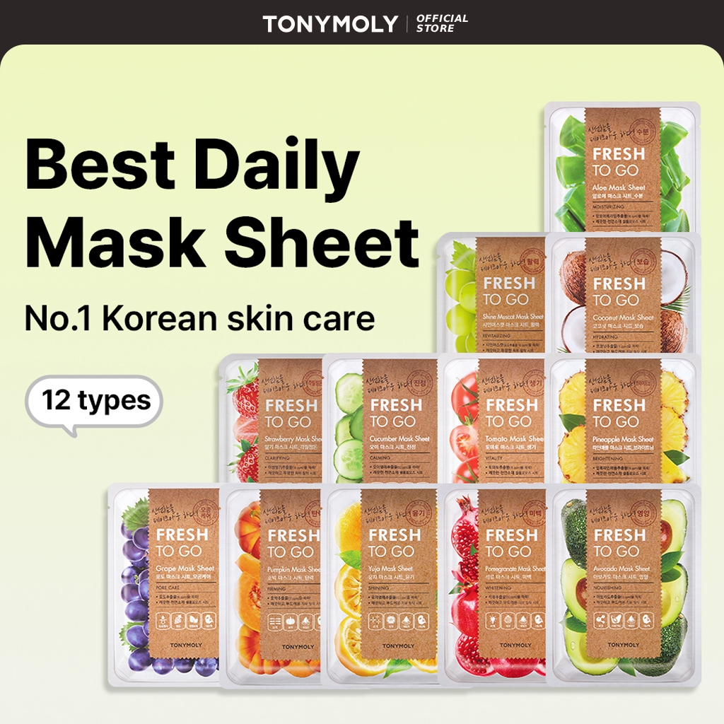 TONYMOLY Mặt nạ giấy Fresh To Go 12 loại 20g - Chăm sóc da hằng ngày