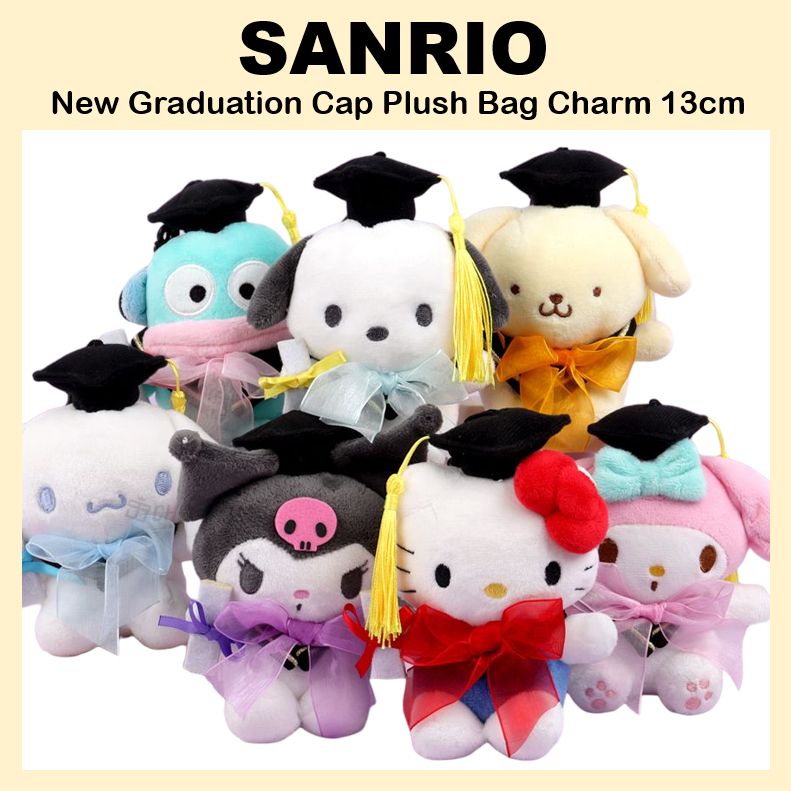 [SANRIO] Mũ tốt nghiệp mới Túi sang trọng Charm Móc khóa 13cm