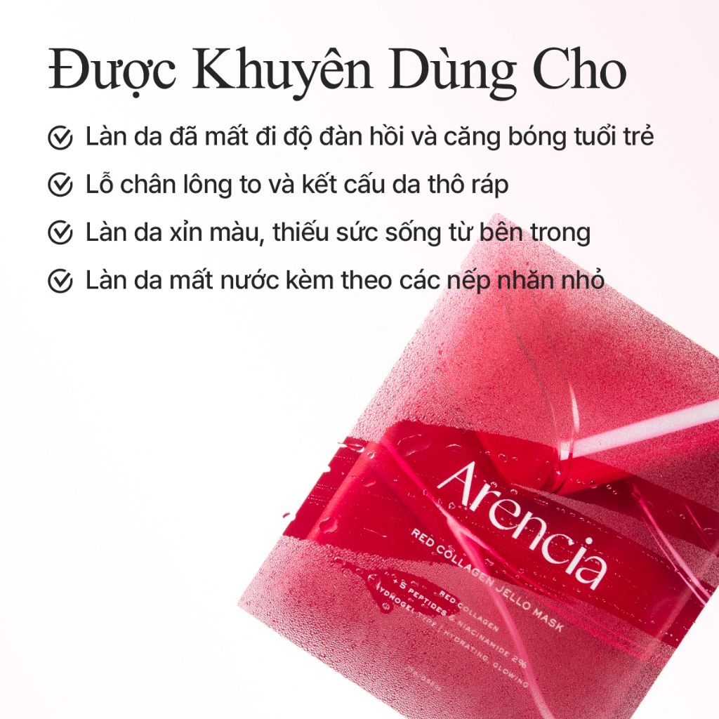 [Arencia] Mặt nạ Jello Collagen đỏ (4ea)