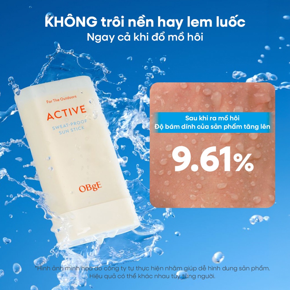 [OBgE Chính Hãng] Kem Chống Nắng Thỏi OBgE Active Sweat Proof Sun Stick 18g , Chống Mồ Hôi, Không Bết Dính, SPF50+ PA++++