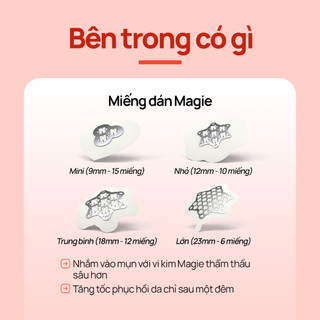 [Snow2plus] Miếng dán kim Magiê Hỗ trợ giảm mụn trứng cá / Loại bỏ mụn nhanh chóng / Da phục hồi 8 giờ (10 miếng dán)