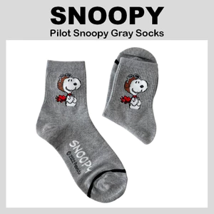 Tất Snoopy phi công màu xám