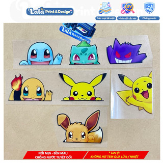 Tem Dán UV DTF POKÉMON Dán Biển Số Xe Ô tô, Dán Biển Số Xe Máy | Dán Kính Xe Ô Tô | Dán Vali | Dán Laptop chống nước