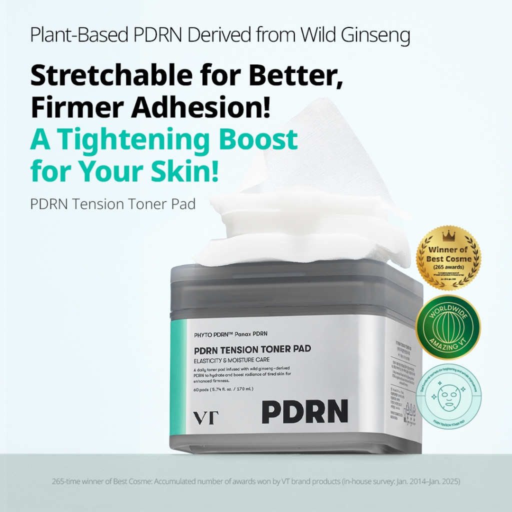 [VT] Vegan PDRN Toner Pad 60 miếng | Dưỡng ẩm & Căng bóng [Flagship chính thức]