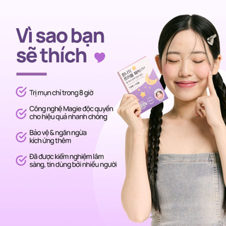 [Snow2plus CHÍNH THỨC] Miếng dán Hỗ trợ giảm mụn Magiê / Miếng dán rắc rối một đêm Plus (30 miếng dán) / Gói chăm sóc mụn trứng cá