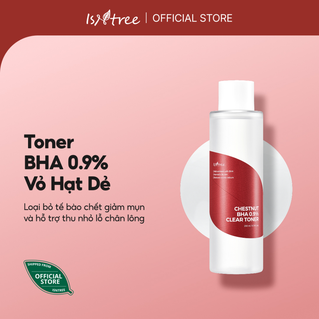 ISNTREE Dung Dịch BHA 0.9% Vỏ Hạt Dẻ 200ml