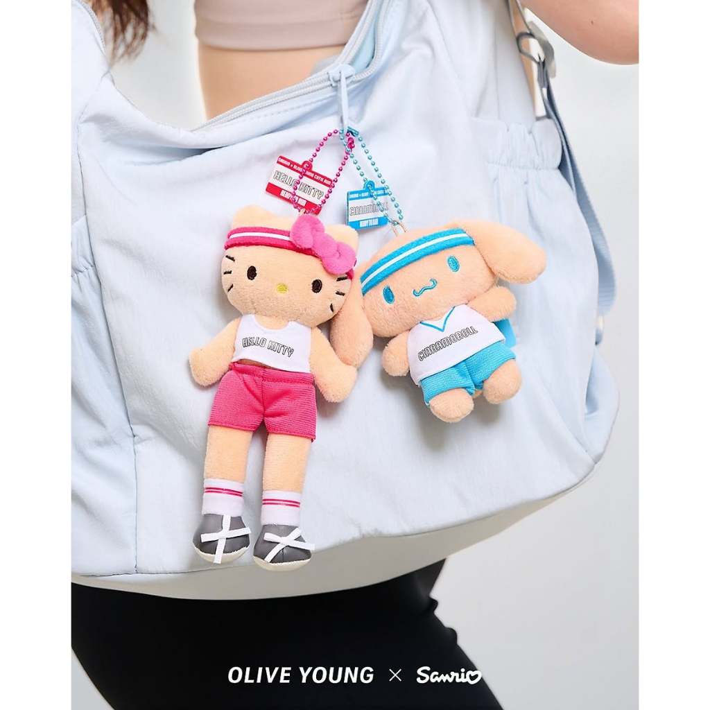 [Sanrio] Túi sang trọng Cutie Run Charm 10cm Sanrio Olive Young Exclusive kitty pompompurin pochacco Hangodon thuộc da sanrio