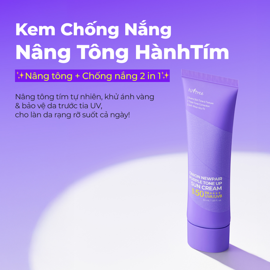 [NEW] ISNTREE Kem Chống Nắng Nâng Tone Hành Tím 50ml