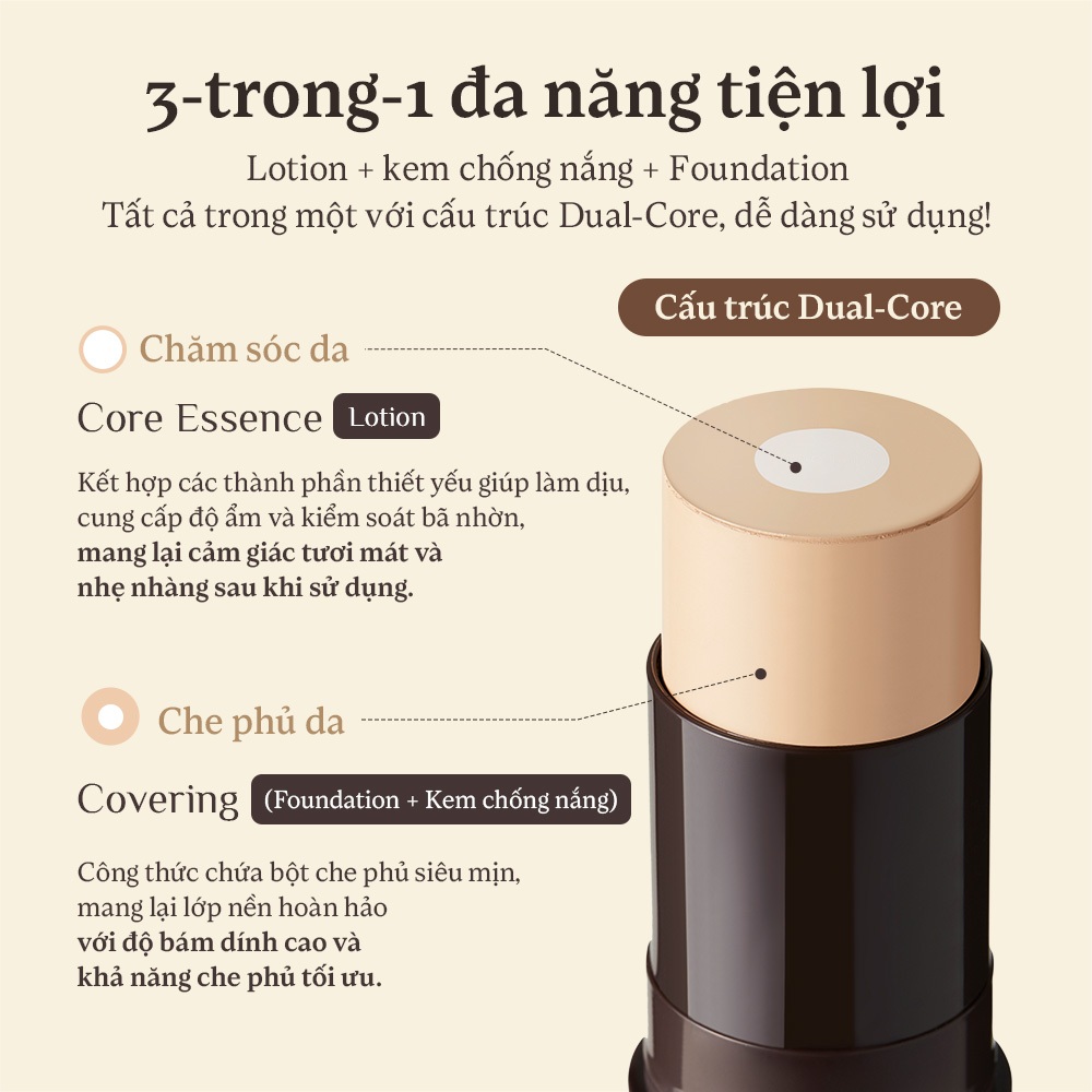 [OBgE Chính hãng] Bộ đôi kết hợp trang điểm hoàn hảo OBgE (Kem nền thỏi Natural Cover Foundation + Son dưỡng đổi màu môi)
